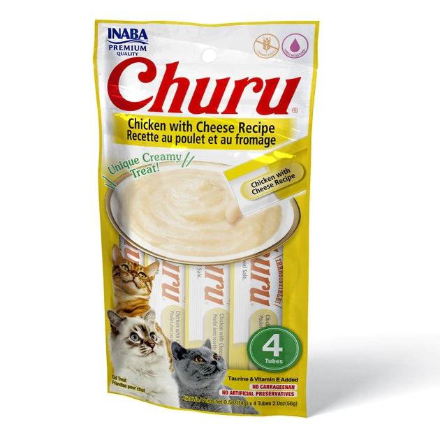 Inaba Churu Grain-Free Chicken with Cheese Puree Lickable Cat Treat 3 Inaba Churu Grain-Free Chicken with Cheese Puree Lickable Cat Treat
