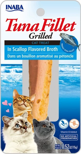 Inaba Ciao Grain-Free Grilled Tuna Fillet in Scallop Flavored Broth Cat Treat 3 Inaba Ciao Grain-Free Grilled Tuna Fillet in Scallop Flavored Broth Cat Treat