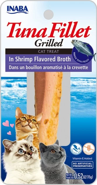 Inaba Ciao Grain-Free Grilled Tuna Fillet in Shrimp Flavored Broth Cat Treat 3 Inaba Ciao Grain-Free Grilled Tuna Fillet in Shrimp Flavored Broth Cat Treat
