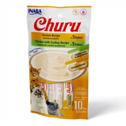 Inaba Churu Chicken & Chicken with Scallop Puree Variety Pack Grain-Free Lickable Cat Treat
