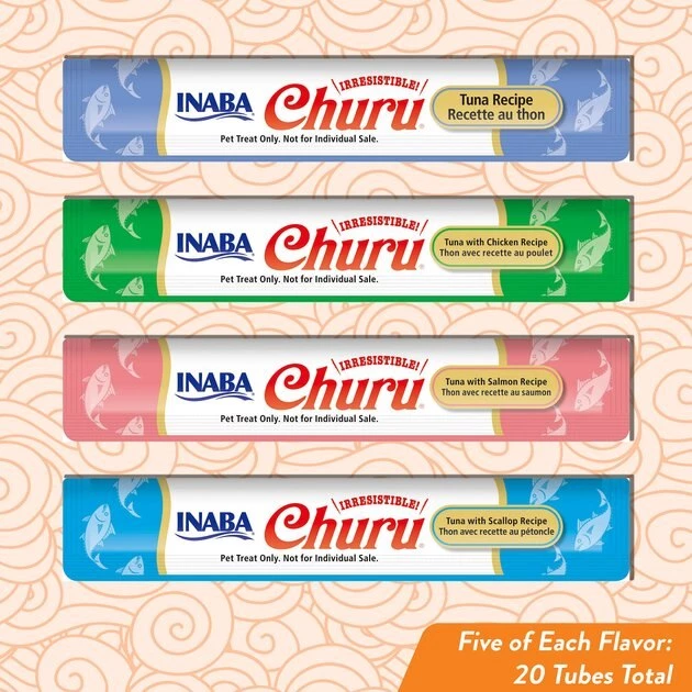 Inaba Churu Tuna Puree Variety Pack Grain-Free Lickable Cat Treat 5 Inaba Churu Tuna Puree Variety Pack Grain-Free Lickable Cat Treat - Image 3