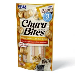 Inaba Churu Bites Chicken Recipe wraps Chicken Recipe Grain-Free Cat Treats, 0.35-oz, pack of 3