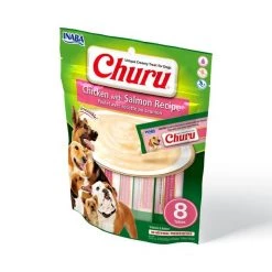 Inaba Churu Chicken with Salmon Recipe Grain-Free Lickable Dog Treat, 0.7-oz, pack of 8