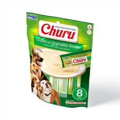 Inaba Churu Chicken with Vegetables Recipe Grain-Free Lickable Dog Treat, 0.7-oz, pack of 8