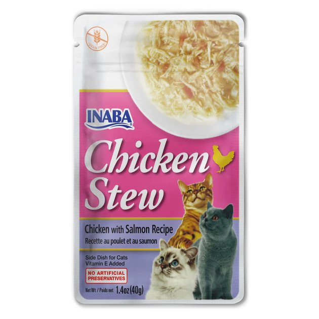 Inaba Chicken Stew Chicken with Salmon Recipe Grain-Free Cat Food Topper, 1.4-oz pouch 3 Inaba Chicken Stew Chicken with Salmon Recipe Grain-Free Cat Food Topper, 1.4-oz pouch