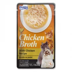 Inaba Chicken Broth Chicken Recipe Grain-Free Cat Food Topper, 1.76-oz pouch