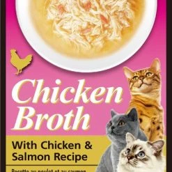 Inaba Chicken Broth Chicken & Salmon Recipe Grain-Free Cat Food Topper, 1.76-oz pouch