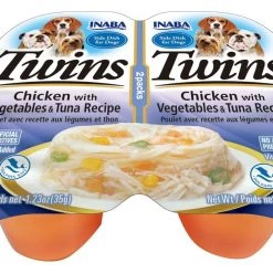 Inaba Twins Chicken with Vegetables & Tuna Recipe Grain-Free Dog Food Topper, 1.23-oz, pack of 2