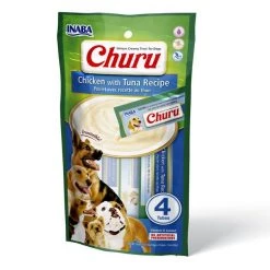 Inaba Churu Chicken with Tuna Recipe Grain-Free Lickable Dog Treat, 0.70-oz, pack of 4