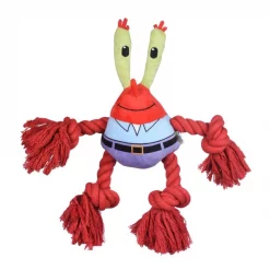 Fetch For Pets SpongeBob Mr. Krabs Rope Squeaky Plush Dog Toy