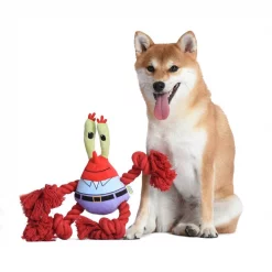 Fetch For Pets SpongeBob Mr. Krabs Rope Squeaky Plush Dog Toy -Fetch For Pets || Ware || Inaba Shop 265303 PT3. SY630 V1611091695