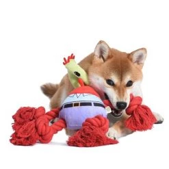 Fetch For Pets SpongeBob Mr. Krabs Rope Squeaky Plush Dog Toy -Fetch For Pets || Ware || Inaba Shop 265303 PT4. SY630 V1611091697