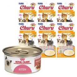 Royal Canin||Inaba Royal Canin Feline Health Nutrition Thin Slices in Gravy Wet Food + Inaba Churu Grain-Free Chicken Puree Lickable Cat Treatz tube