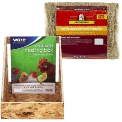 Ware||Happy Hen Treats Ware Chick-N-Nesting Box + Happy Hen Treats Excelsior Nest Box Bedding Chicken Nesting Pads