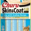 Inaba Churu Grain-Free Skin & Coat Tuna with Scallop Recipe Lickable Cat Treat, 24 count